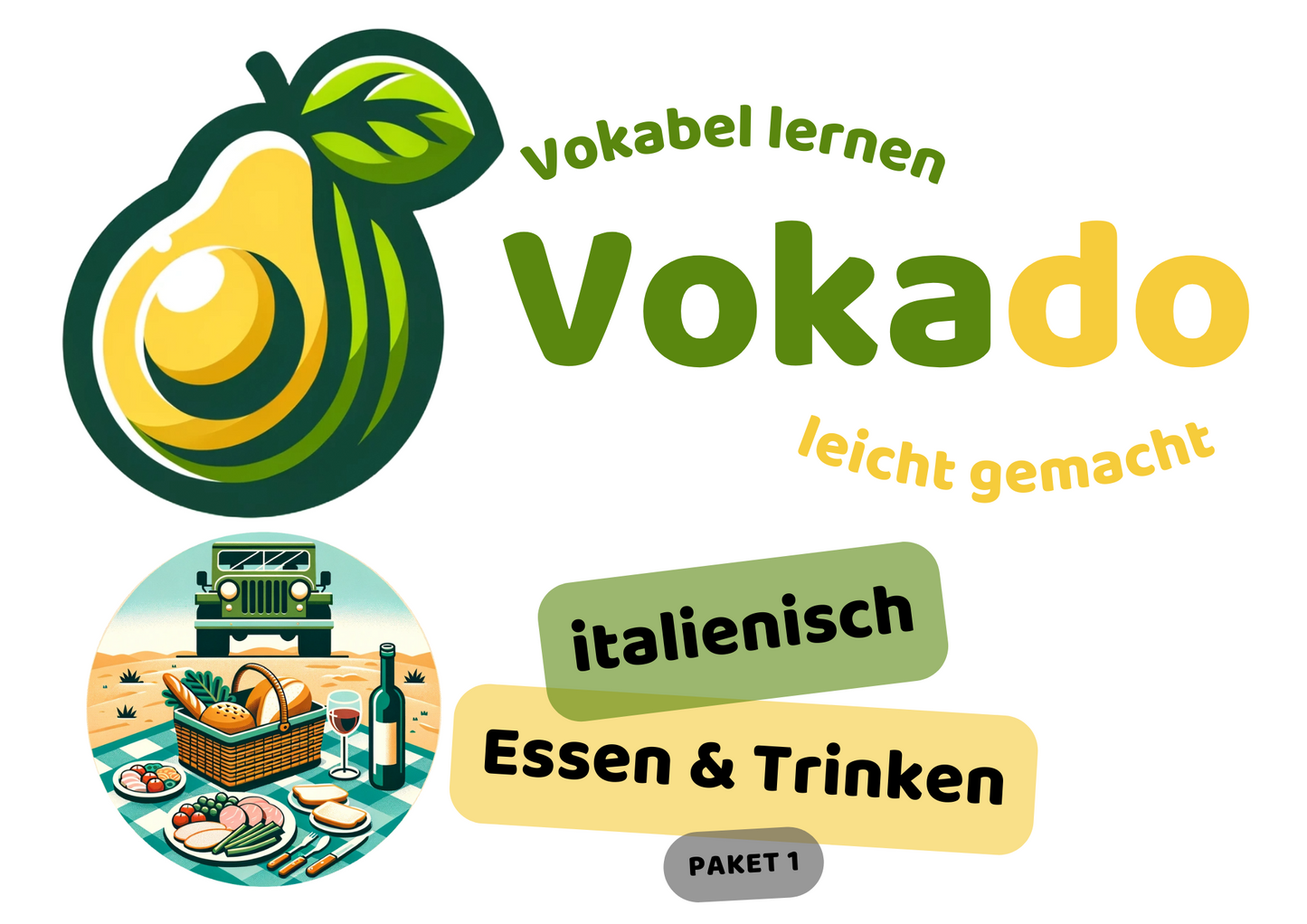 Vokado Italienisch: Essen und Trinken-Paket 1