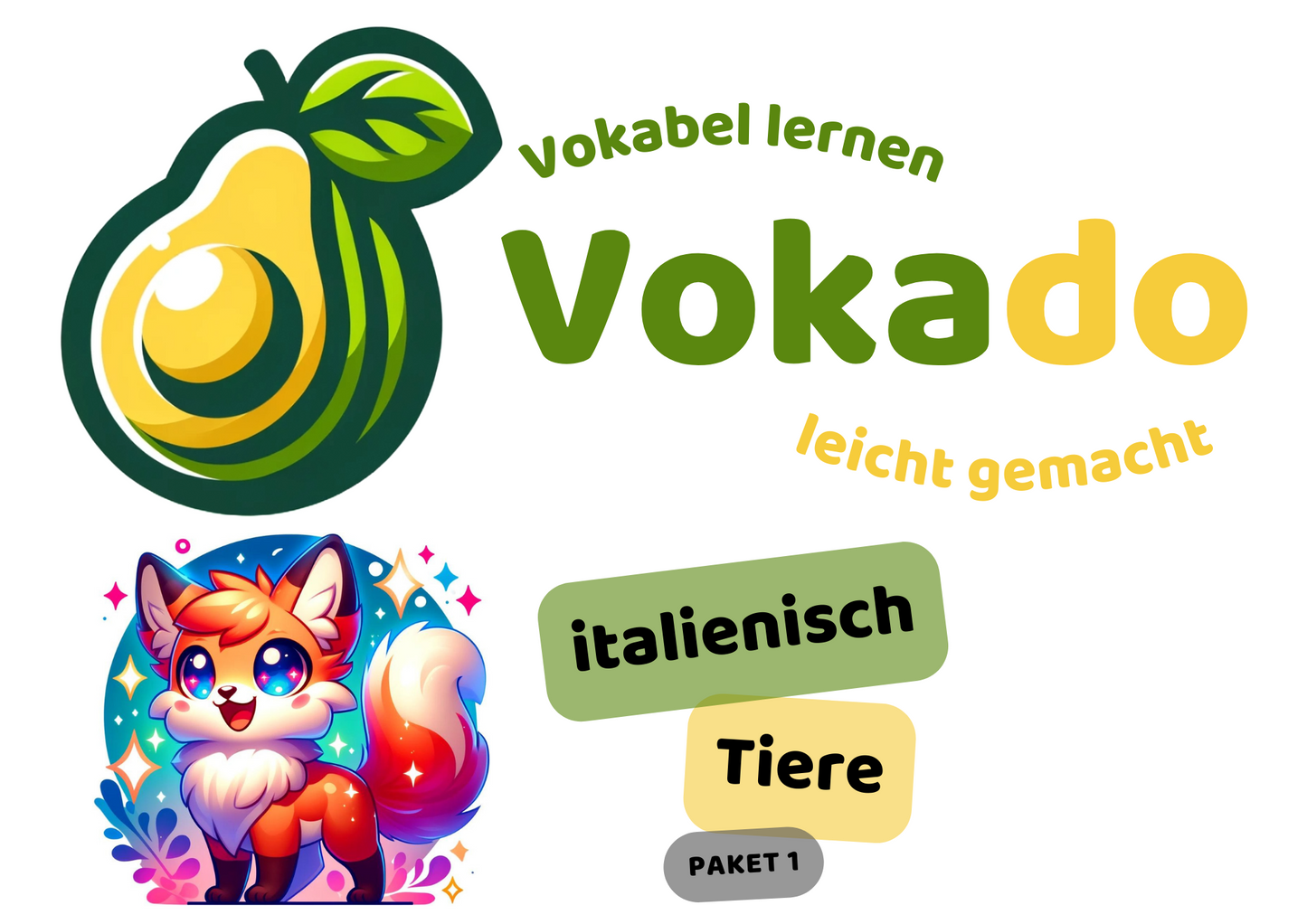 Vokado Italienisch: Tierwelt-Paket 1